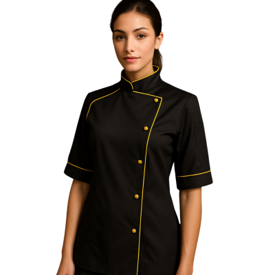 Gold Biye Detaylı Aşçı Ceketi – Zarif Ve Profesyonel Görünüm