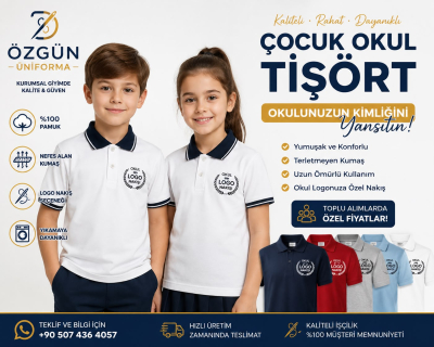 Okul Tişörtü | Nakış Logolu Çocuk Okul ve Kreş Tişörtleri | Özgün Üniforma
