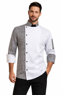 Puanti Desenli Aşçı Ceketi | Profesyonel ve Şık Şef Üniforması