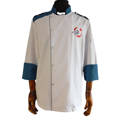 Profesyonel Şef Ceketi – Model P43 | İsim Nakışlı, Terletmeyen Kumaş