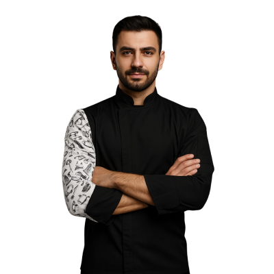 Siyah Garni Kol Aşçı Ceketi – Şık ve Rahat Tasarım | Özgün Üniforma