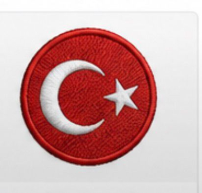 Türk Bayrağı Yuvarlak Nakış Patch