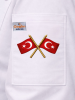 Çapraz Türk Bayrağı Kol Nakış Logosu | Aşçı Ceketi ve Üniforma İçin Profesyonel Nakış Arması