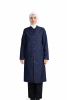 Lacivert  Tesettür Boy Bayan Önlük | Hakim Yaka 110 cm