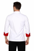 Türkiyem Model Erkek Aşçı Ceketi – Kırmızı Detaylı, Uzun Kollu, Profesyonel Şef Üniforması