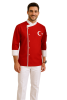 Türkiyem Model Uzun Kollu Aşçı Ceketi – Kırmızı Beyaz